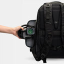 Camera backpack with padded waist strap for extra support